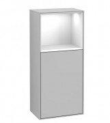 Шкафчик для ванной Villeroy & Boch Finion 41,8х93,6х27 см петли справа с подсветкой МДФ светло-серый матовый лак/глянцевый белый лак G530GFGJ