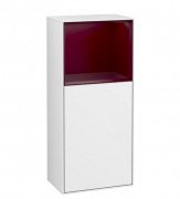 Шкафчик для ванной Villeroy & Boch Finion 41,8х93,6х27 см петли справа с подсветкой МДФ глянцевый белый лак/пион матовый лак G530HBGF