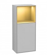Шкафчик для ванной Villeroy & Boch Finion 41,8х93,6х27 см петли справа с подсветкой МДФ светло-серый матовый лак/золотой матовый лак G530HFGJ
