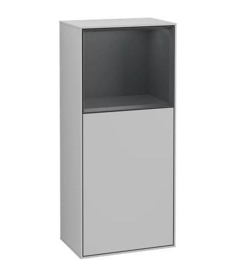 Шкафчик для ванной Villeroy & Boch Finion 41,8х93,6х27 см петли справа с подсветкой МДФ светло-серый матовый лак/темно-синий матовый лак G530HGGJ