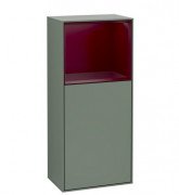 Шкафчик для ванной Villeroy & Boch Finion 41,8х93,6х27 см петли справа с подсветкой МДФ оливковый матовый лак/пион матовый лак G530HBGM