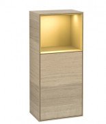 Шкафчик для ванной Villeroy & Boch Finion 41,8х93,6х27 см петли справа с подсветкой ДСП шпон дуба/золотой матовый лак G530HFPC