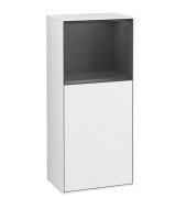 Шкафчик для ванной Villeroy & Boch Finion 41,8х93,6х27 см петли справа с подсветкой МДФ глянцевый белый лак/темно-синий матовый лак G530HGGF