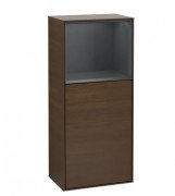 Шкафчик для ванной Villeroy & Boch Finion 41,8х93,6х27 см петли справа с подсветкой ДСП шпон грецкого ореха/темно-синий матовый лак G530HGGN