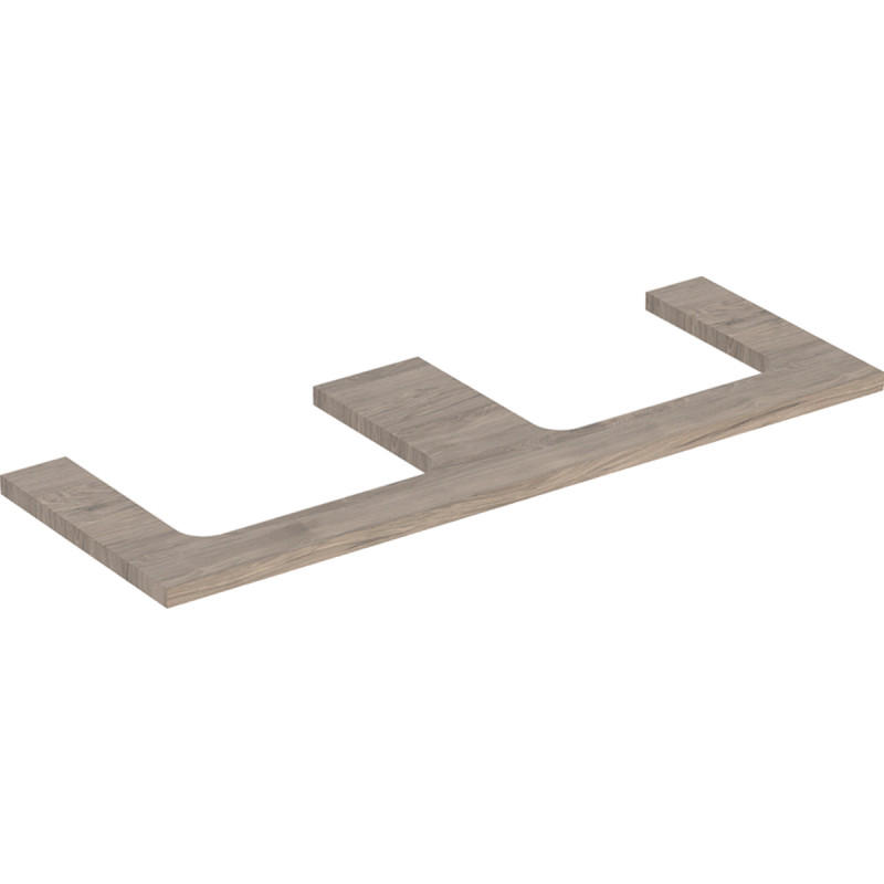 Столешница Geberit One 135x3x47 см с двойным вырезом ДСП орех гикори 505.286.00.6