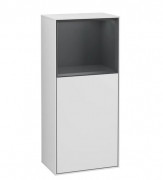 Шкафчик для ванной Villeroy & Boch Finion 41,8х93,6х27 см петли справа с подсветкой МДФ белый матовый лак/темно-синий матовый лак G530HGMT