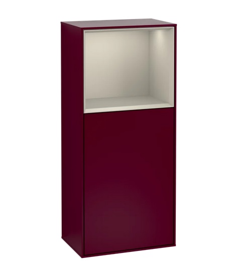 Шафка для ванної Villeroy & Boch Finion 41,8х93,6х27 см петлі праворуч з підсвічуванням МДФ півонія матовий лак/пісок матовий лак G530HHHB