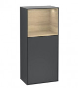 Шкафчик для ванной Villeroy & Boch Finion 41,8х93,6х27 см петли справа с подсветкой МДФ темно-синий матовый лак/шпон дуба G530PCHG