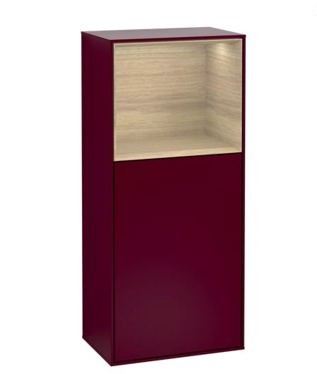 Шкафчик для ванной Villeroy & Boch Finion 41,8х93,6х27 см петли справа с подсветкой МДФ пион матовый лак/шпон дуба G530PCHB