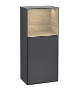 Шкафчик для ванной Villeroy & Boch Finion 41,8х93,6х27 см петли справа с подсветкой МДФ темно-синий матовый лак/шпон дуба G530PCHG