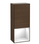 Шкафчик для ванной Villeroy & Boch Finion 41,8х93,6х27 см петли слева с подсветкой ДСП шпон грецкого ореха/глянцевый белый лак F540GFGN