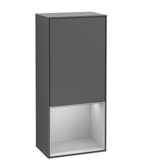 Шафка для ванної Villeroy & Boch Finion 41,8х93,6х27 см петлі зліва з підсвічуванням МДФ антрацит матовий лак/світло-сірий матовий лак F540GJGK