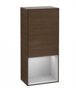 Шкафчик для ванной Villeroy & Boch Finion 41,8х93,6х27 см петли слева с подсветкой ДСП шпон грецкого ореха/светло-серый матовый лак F540GJGN