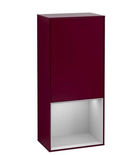 Шафка для ванної Villeroy & Boch Finion 41,8х93,6х27 см петлі зліва з підсвічуванням МДФ півонія матовий лак/світло-сірий матовий лак F540GJHB