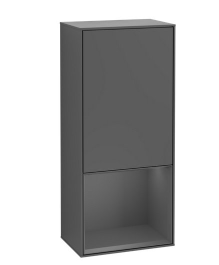 Шафка для ванної Villeroy & Boch Finion 41,8х93,6х27 см петлі зліва з підсвічуванням МДФ антрацит матовий лак F540GKGK
