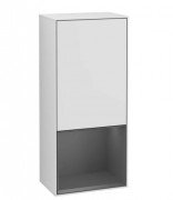Шкафчик для ванной Villeroy & Boch Finion 41,8х93,6х27 см петли слева с подсветкой МДФ белый матовый лак/антрацит матовый лак F540GKMT