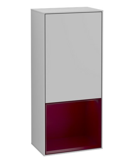 Шкафчик для ванной Villeroy & Boch Finion 41,8х93,6х27 см петли слева с подсветкой МДФ светло-серый матовый лак/пион матовый лак F540HBGJ