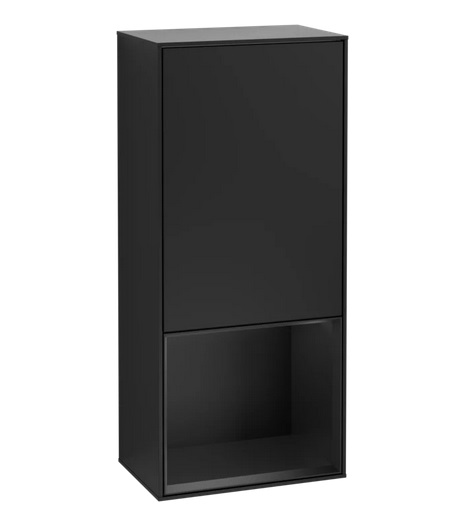 Шкафчик для ванной Villeroy & Boch Finion 41,8х93,6х27 см петли слева с подсветкой МДФ черный матовый лак F540PDPD