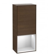 Шафка для ванної Villeroy & Boch Finion 41,8х93,6х27 см петлі зліва з підсвічуванням ДСП шпон волоського горіха/білий матовий лак F540MTGN