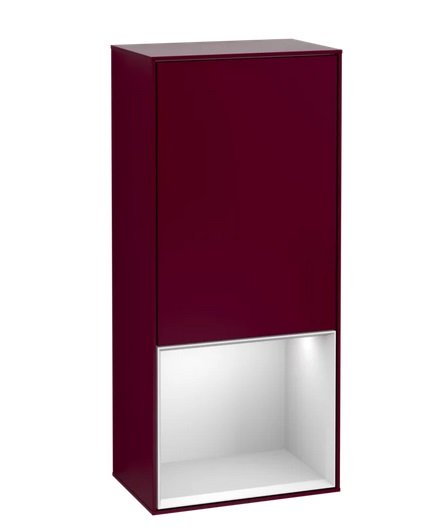 Шкафчик для ванной Villeroy & Boch Finion 41,8х93,6х27 см петли слева с подсветкой МДФ пион матовый лак/белый матовый лак F540MTHB