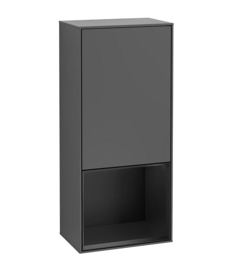 Шкафчик для ванной Villeroy & Boch Finion 41,8х93,6х27 см петли слева с подсветкой МДФ антрацит матовый лак/черный матовый лак F540PDGK
