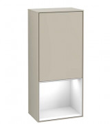 Шкафчик для ванной Villeroy & Boch Finion 41,8х93,6х27 см петли слева с подсветкой МДФ песок матовый лак/глянцевый белый лак F540GFHH