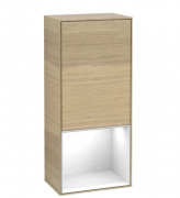Шкафчик для ванной Villeroy & Boch Finion 41,8х93,6х27 см петли слева с подсветкой ДСП шпон дуба/глянцевый белый лак F540GFPC