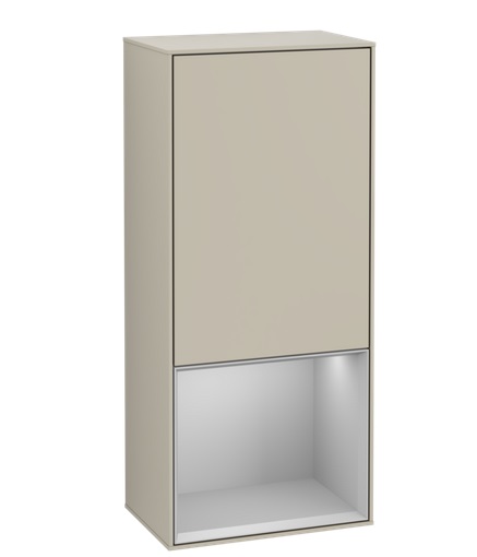 Шафка для ванної Villeroy & Boch Finion 41,8х93,6х27 см петлі зліва з підсвічуванням МДФ пісок матовий лак/світло-сірий матовий лак F540GJHH