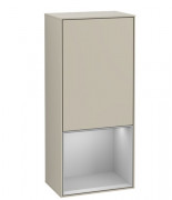 Шкафчик для ванной Villeroy & Boch Finion 41,8х93,6х27 см петли слева с подсветкой МДФ песок матовый лак/светло-серый матовый лак F540GJHH