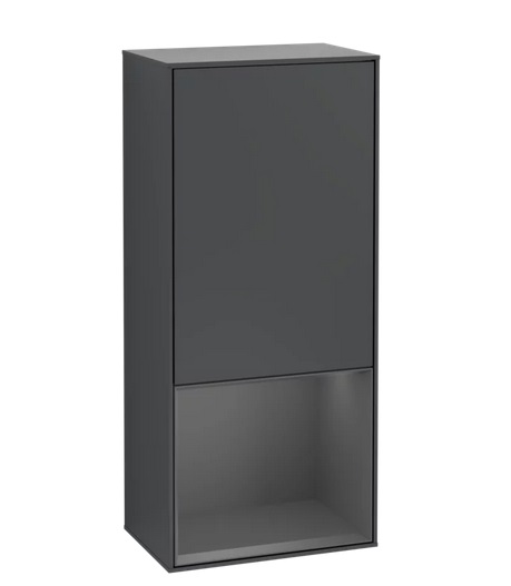 Шкафчик для ванной Villeroy & Boch Finion 41,8х93,6х27 см петли слева с подсветкой МДФ темно-синий матовый лак/антрацит матовый лак F540GKHG