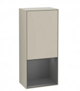 Шкафчик для ванной Villeroy & Boch Finion 41,8х93,6х27 см петли слева с подсветкой МДФ песок матовый лак/антрацит матовый лак F540GKHH