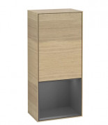 Шкафчик для ванной Villeroy & Boch Finion 41,8х93,6х27 см петли слева с подсветкой ДСП шпон дуба/антрацит матовый лак F540GKPC