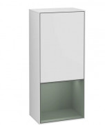 Шкафчик для ванной Villeroy & Boch Finion 41,8х93,6х27 см петли слева с подсветкой МДФ белый матовый лак/оливковый матовый лак F540GMMT