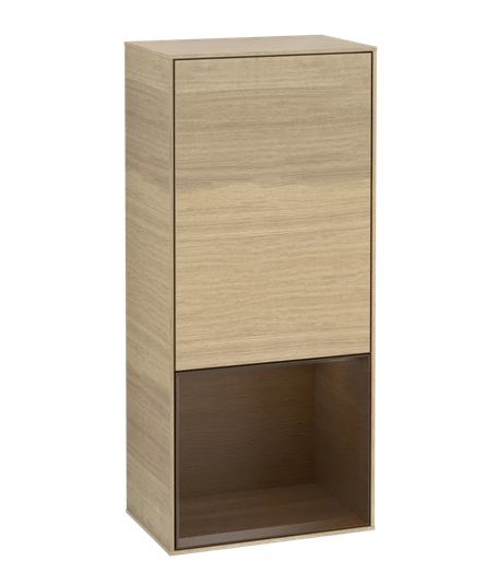 Шкафчик для ванной Villeroy & Boch Finion 41,8х93,6х27 см петли слева с подсветкой ДСП шпон дуба/шпон грецкого ореха F540GNPC