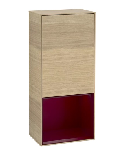 Шафка для ванної Villeroy & Boch Finion 41,8х93,6х27 см петлі зліва з підсвічуванням ДСП шпон дуба/півон матовий лак F540HBPC