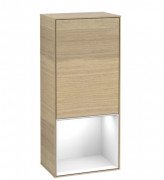 Шкафчик для ванной Villeroy & Boch Finion 41,8х93,6х27 см петли слева с подсветкой ДСП шпон дуба/глянцевый белый лак F540GFPC