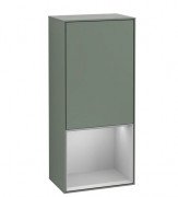 Шкафчик для ванной Villeroy & Boch Finion 41,8х93,6х27 см петли слева с подсветкой МДФ оливковый матовый лак/светло-серый матовый лак F540GJGM