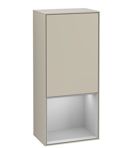 Шкафчик для ванной Villeroy & Boch Finion 41,8х93,6х27 см петли слева с подсветкой МДФ песок матовый лак/светло-серый матовый лак F540GJHH