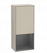 Шкафчик для ванной Villeroy & Boch Finion 41,8х93,6х27 см петли слева с подсветкой МДФ песок матовый лак/антрацит матовый лак F540GKHH