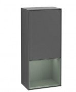 Шкафчик для ванной Villeroy & Boch Finion 41,8х93,6х27 см петли слева с подсветкой МДФ антрацит матовый лак/оливковый матовый лак F540GMGK