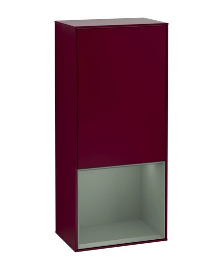 Шкафчик для ванной Villeroy & Boch Finion 41,8х93,6х27 см петли слева с подсветкой МДФ пион матовый лак/оливковый матовый лак F540GMHB