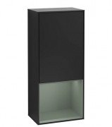 Шкафчик для ванной Villeroy & Boch Finion 41,8х93,6х27 см петли слева с подсветкой МДФ черный матовый лак/оливковый матовый лак F540GMPD