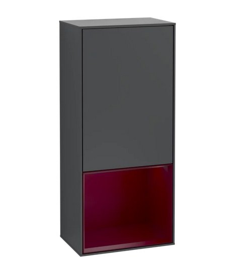 Шкафчик для ванной Villeroy & Boch Finion 41,8х93,6х27 см петли слева с подсветкой МДФ темно-синий матовый лак/пион матовый лак F540HBHG