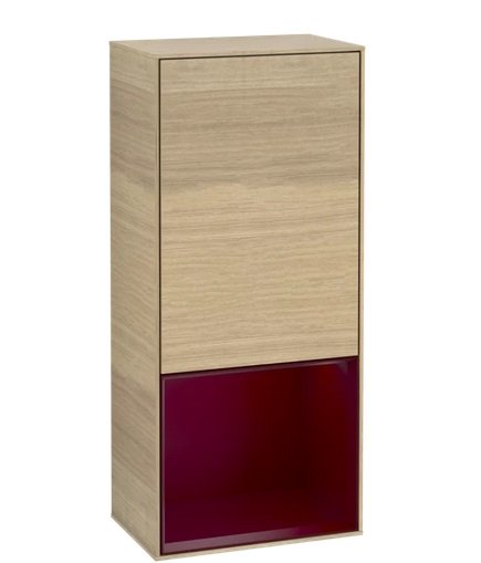 Шкафчик для ванной Villeroy & Boch Finion 41,8х93,6х27 см петли слева с подсветкой ДСП шпон дуба/пион матовый лак F540HBPC