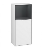 Шкафчик для ванной Villeroy & Boch Finion 41,8х93,6х27 см петли слева с подсветкой МДФ глянцевый белый лак/темно-синий матовый лак F520HGGF