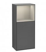 Шкафчик для ванной Villeroy & Boch Finion 41,8х93,6х27 см петли слева с подсветкой МДФ антрацит матовый лак/песок матовый лак F520HHGK