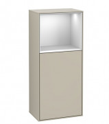 Шкафчик для ванной Villeroy & Boch Finion 41,8х93,6х27 см петли слева с подсветкой МДФ песок матовый лак/белый матовый лак F520MTHH