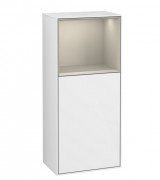 Шкафчик для ванной Villeroy & Boch Finion 41,8х93,6х27 см петли слева с подсветкой МДФ глянцевый белый лак/песок матовый лак F520HHGF