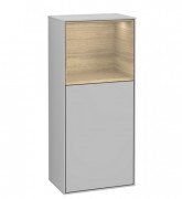 Шкафчик для ванной Villeroy & Boch Finion 41,8х93,6х27 см петли слева с подсветкой МДФ светло-серый матовый лак/шпон дуба F520PCGJ