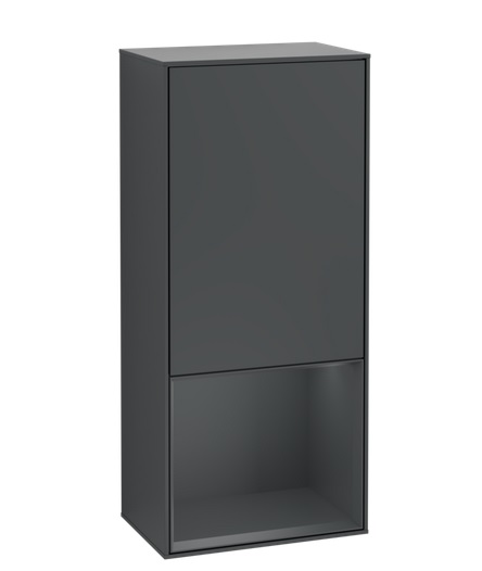 Шкафчик для ванной Villeroy & Boch Finion 41,8х93,6х27 см петли слева с подсветкой МДФ темно-синий матовый лак F540HGHG